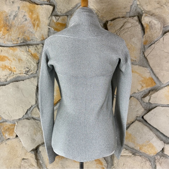 Ralph Lauren Black Label Cocoon Cardigan Sweater Silver Metallic | S - Picture 3 of 4